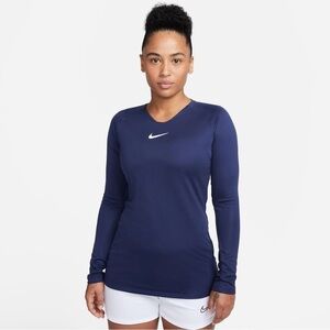 NWOT Nike Dri -Fit Long Sleeve Top Navy Shirt Athletic Size Medium